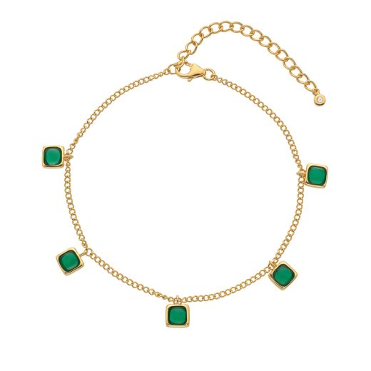 Ezüst karkötő Hot Diamonds X Gemstones Square DL663