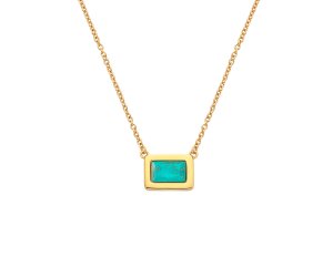Ezüst nyaklánc Hot Diamonds X Gemstones Rectangle DN179