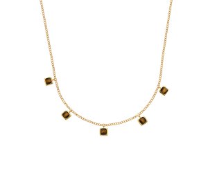 Ezüst nyaklánc Hot Diamonds X Gemstones Square DN184