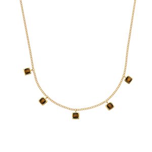 Ezüst nyaklánc Hot Diamonds X Gemstones Square DN184