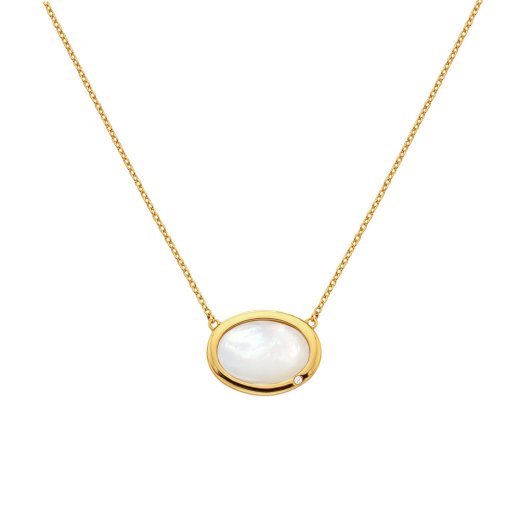 Ezüst nyaklánc Hot Diamonds X Gemstones Oval DN186