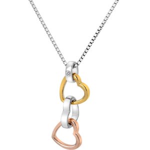 Ezüst medál Hot Diamonds Trio Triple Heart RG DP836