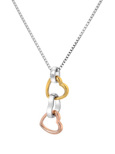 Ezüst medál Hot Diamonds Trio Triple Heart RG DP836
